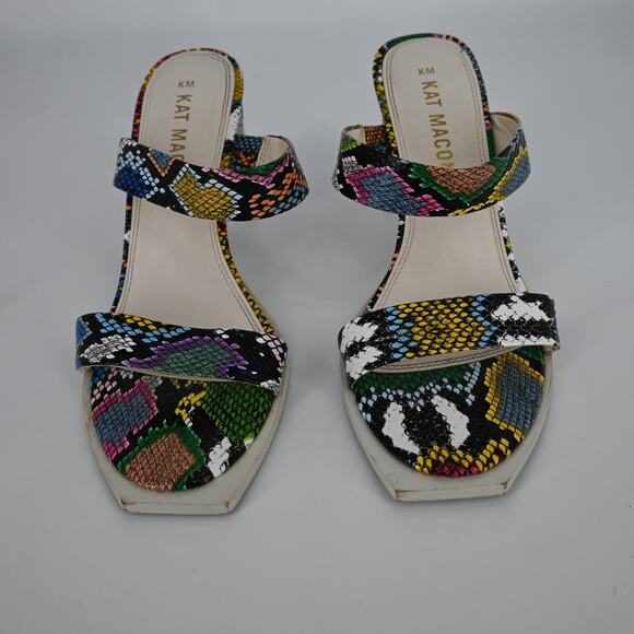 KAT MACONIE Multicolored Snake Embossed Block Heels Size US 9 - Picture 2 of 8